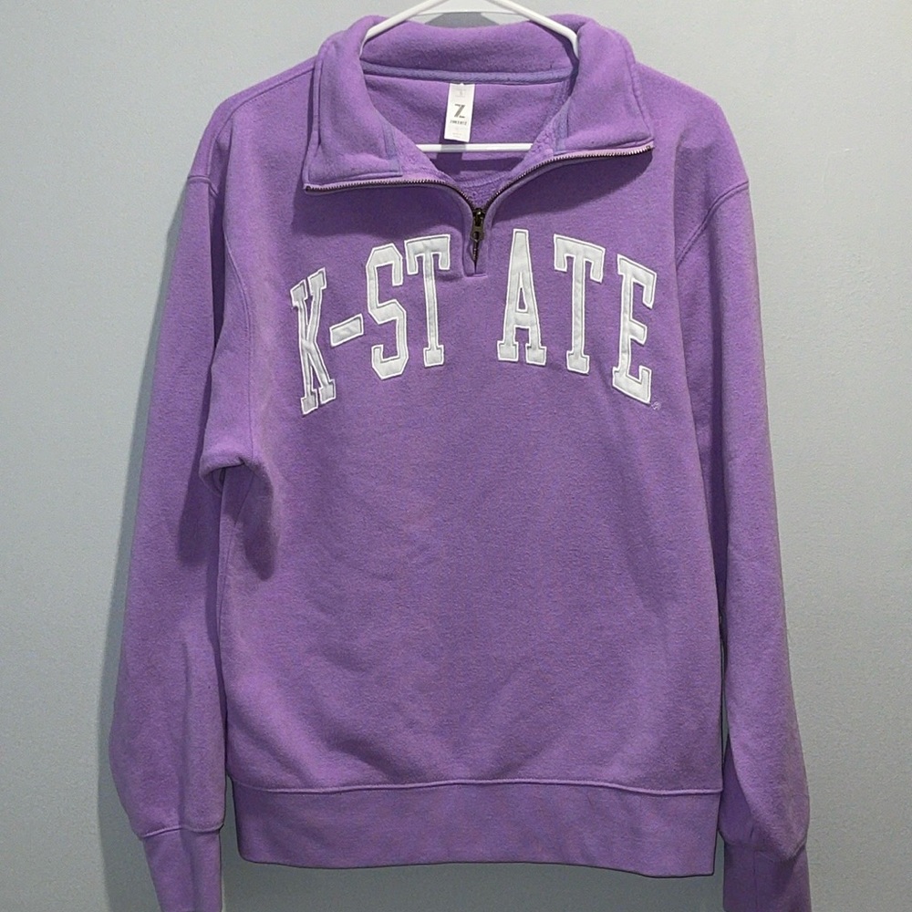 Purple Kansas State University Embroidered Quarter-Zip Sweatshirt Size S…